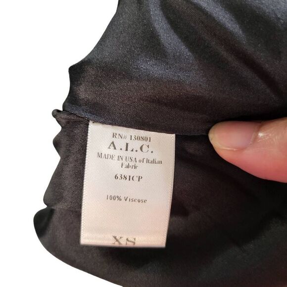 A.L.C. One Shoulder Viscose Dress Black sz XS - Picture 4 of 10